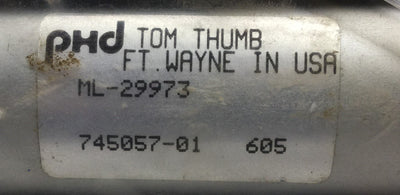 NEW PHD ML-29973 Pneumatic Cylinder, 5.5" Stroke, 1/8" NPT, 3/8" Shaft