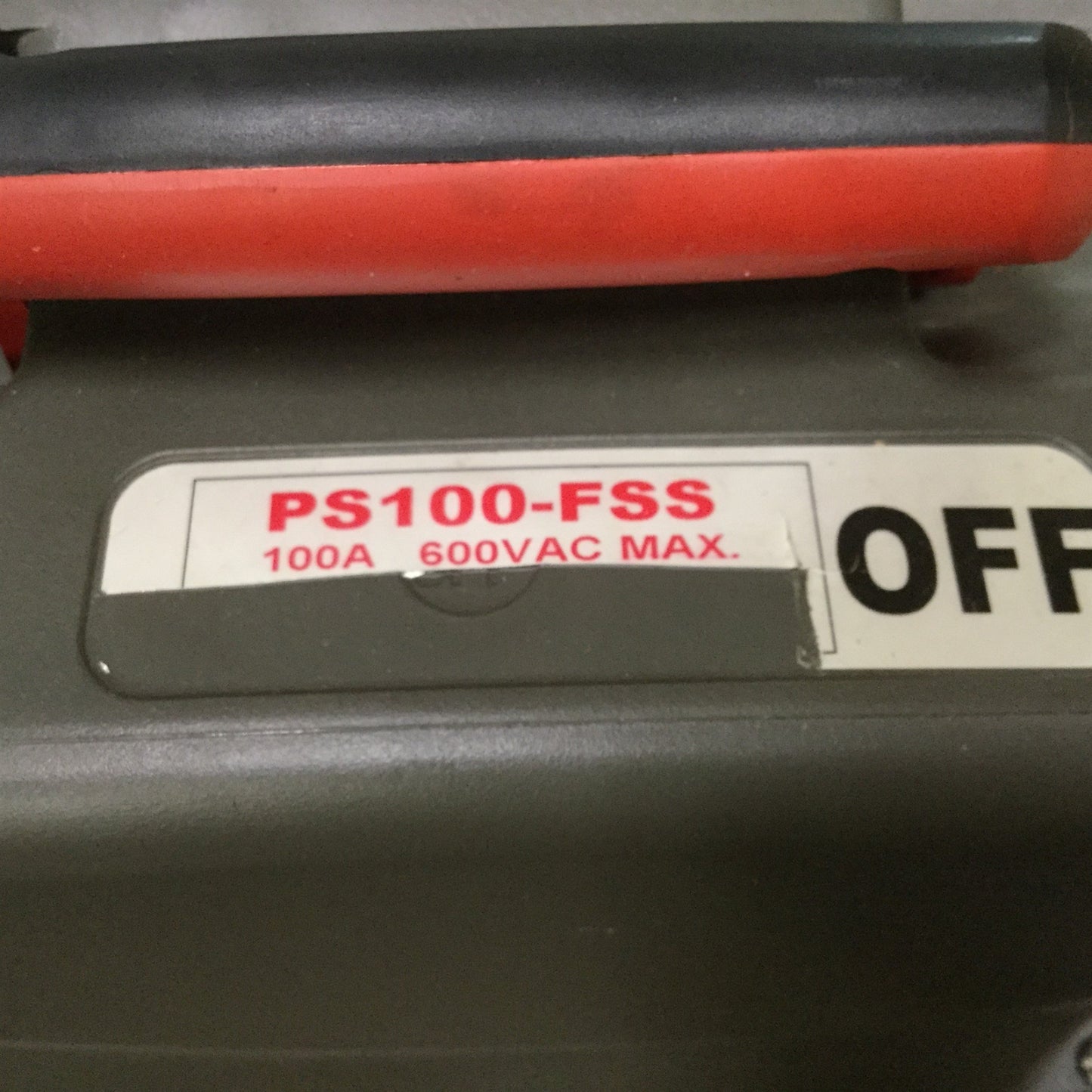 Used Pass & Seymour PS100-FSS Fused Safety Switch, Voltage: 600VAC, Current: 100A