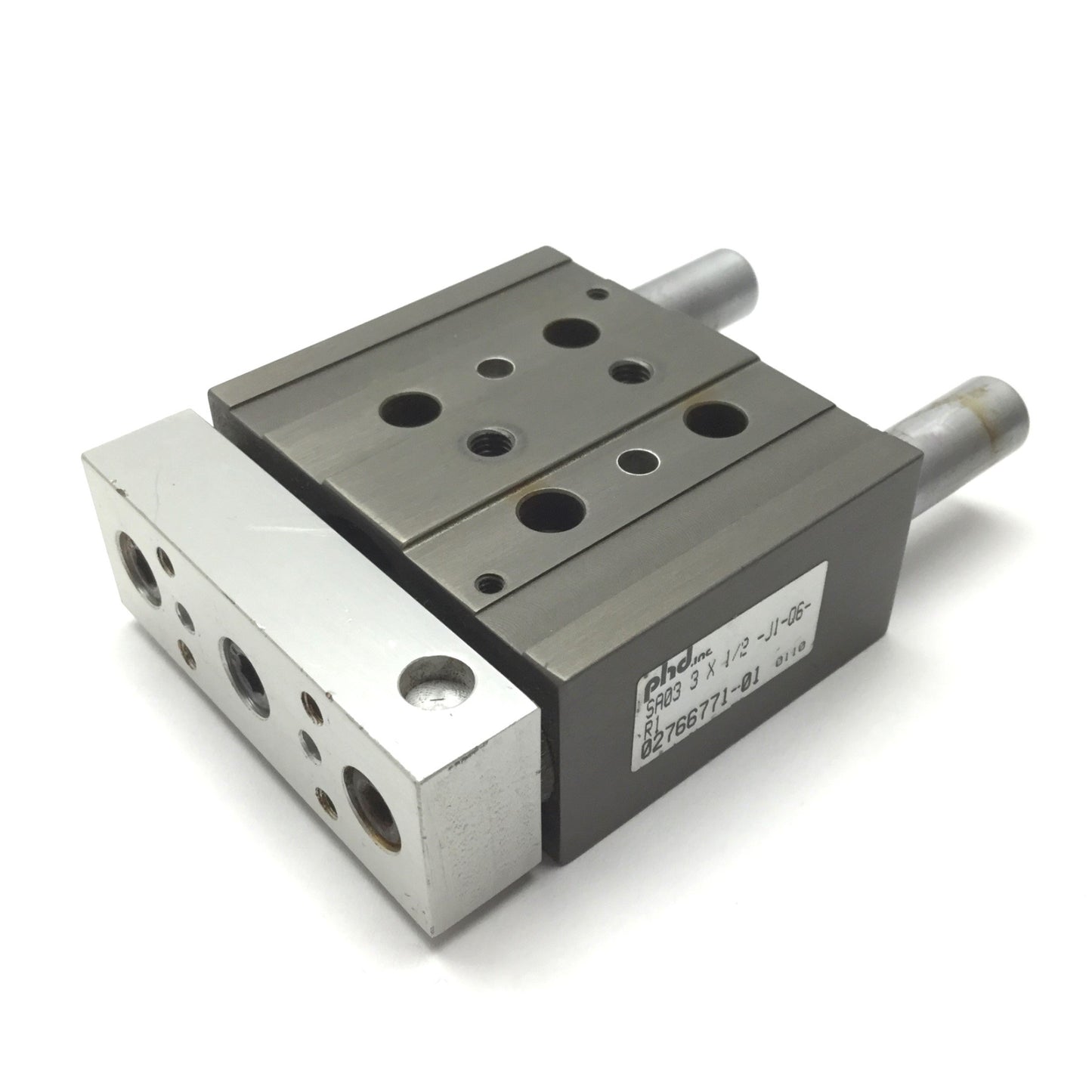 Used Phd SA033X1/2-J1-Q6-R1 Pneumatic Slide Cylinder, Bore: 0.5", Stroke: 1/2", 10-32