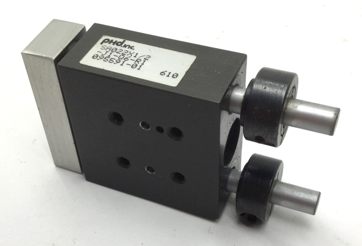Used PHD SA022X1/2 Pneumatic Cylinder, Stroke: 5/8", Ports: 10-32, Bore: 1/2"
