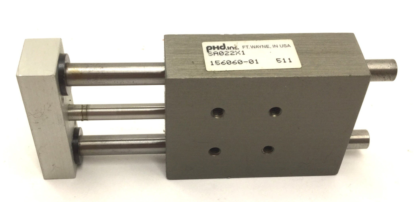 Used PHD SA022X1 Pneumatic Cylinder, Travel: 1", Ports: 10-32, Bore: 1/2"