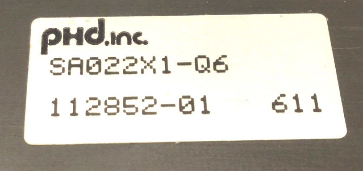 Used PHD SA022X1-Q6 Pneumatic Cylinder, Travel: 1", Ports: 10-32, Bore: 1/2"