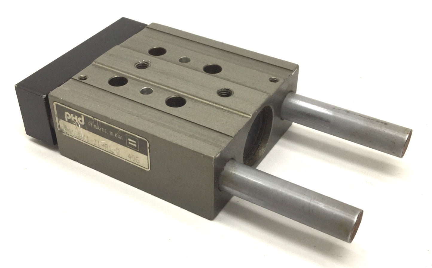 Used PHD SA032X1-J1-R1-Q Pneumatic Guided Cylinder, Stroke: 1", Ports: 10-32