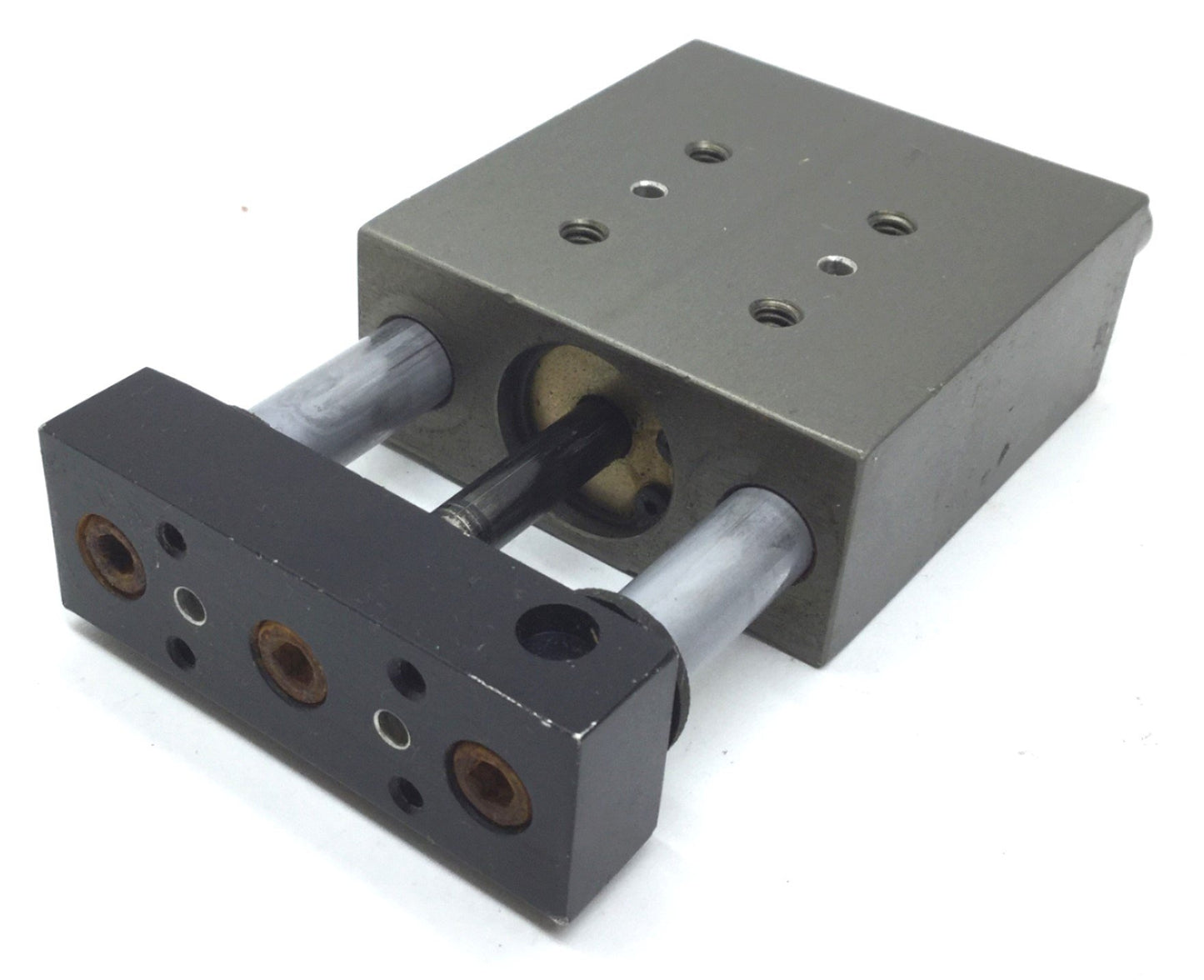 Used PHD SA032X1-J1-R1-Q Pneumatic Guided Cylinder, Stroke: 1", Ports: 10-32