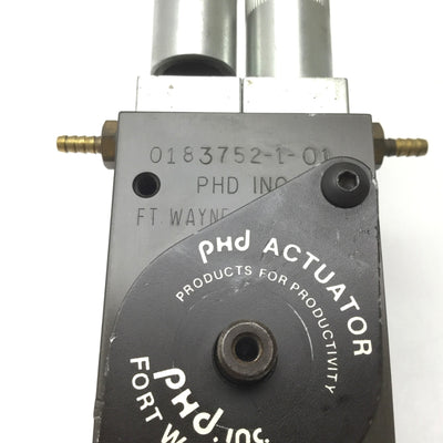 Used Phd 0183752-1-01 Pneumatic Rotary Actuator, 180ø Rotation, Shaft: 3/8", 1/8" NPT