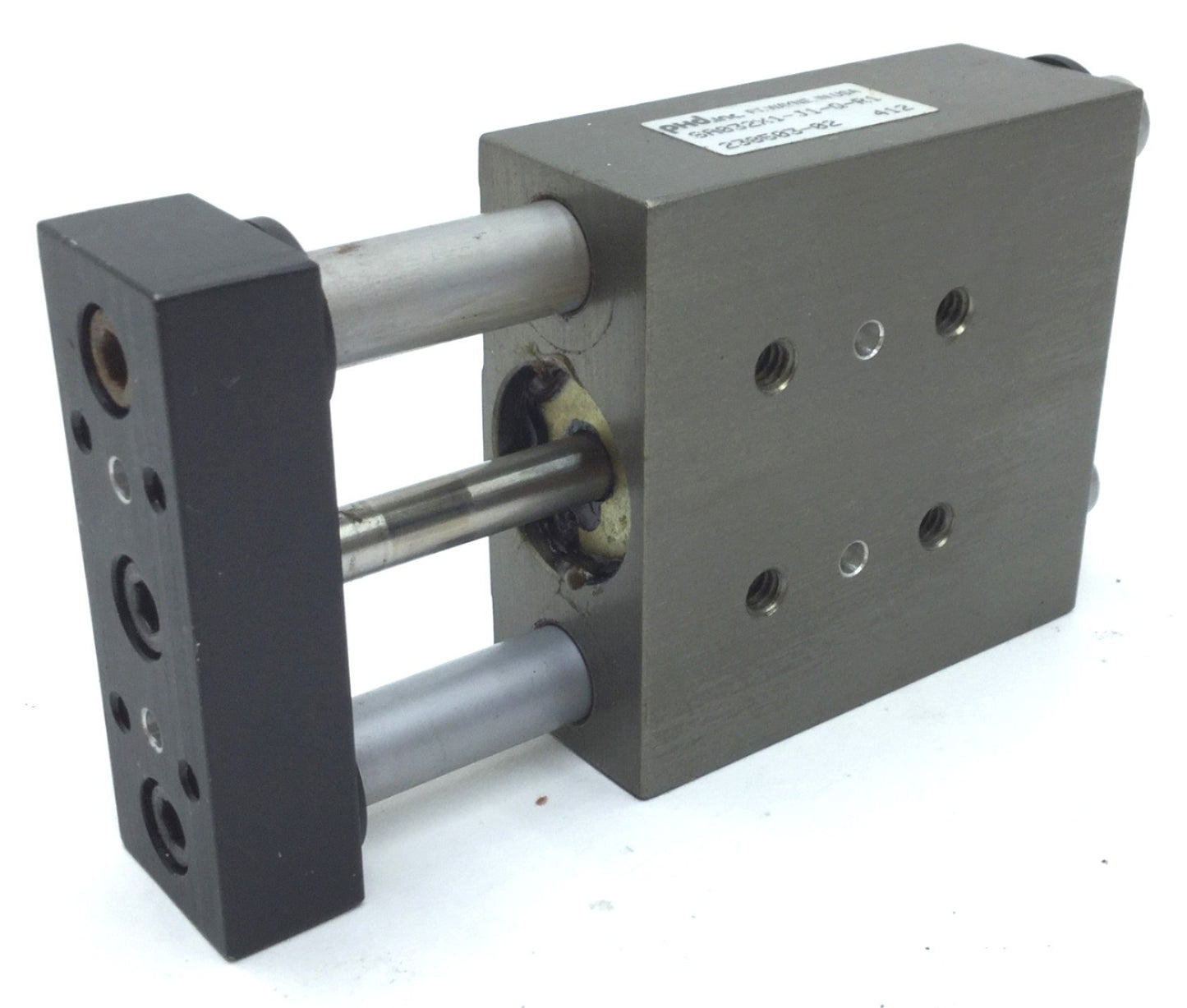 Used PHD SA032X1-J1-Q-R1 Pneumatic Guided Cylinder, Stroke: 1", Ports: 10-32