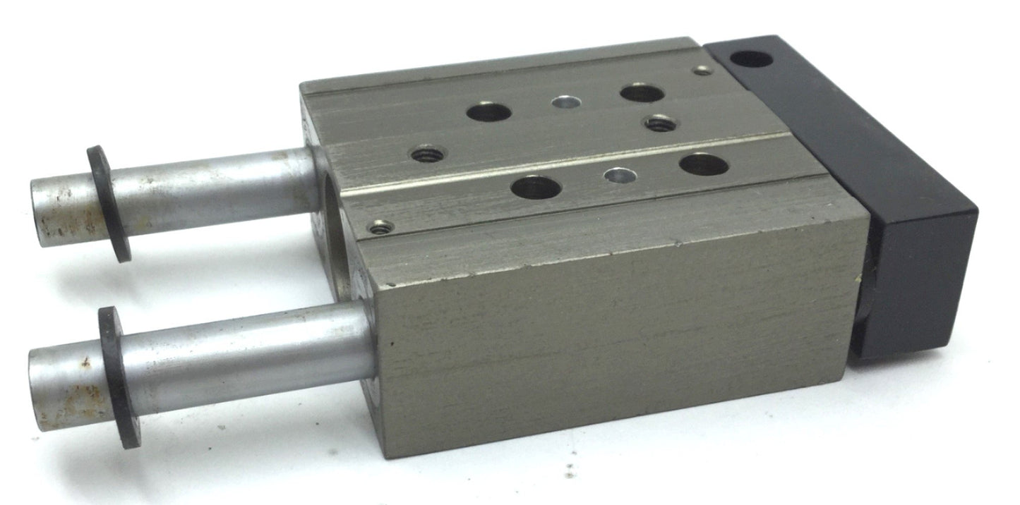 Used PHD SA032X1-J1-Q-R1 Pneumatic Guided Cylinder, Stroke: 1", Ports: 10-32