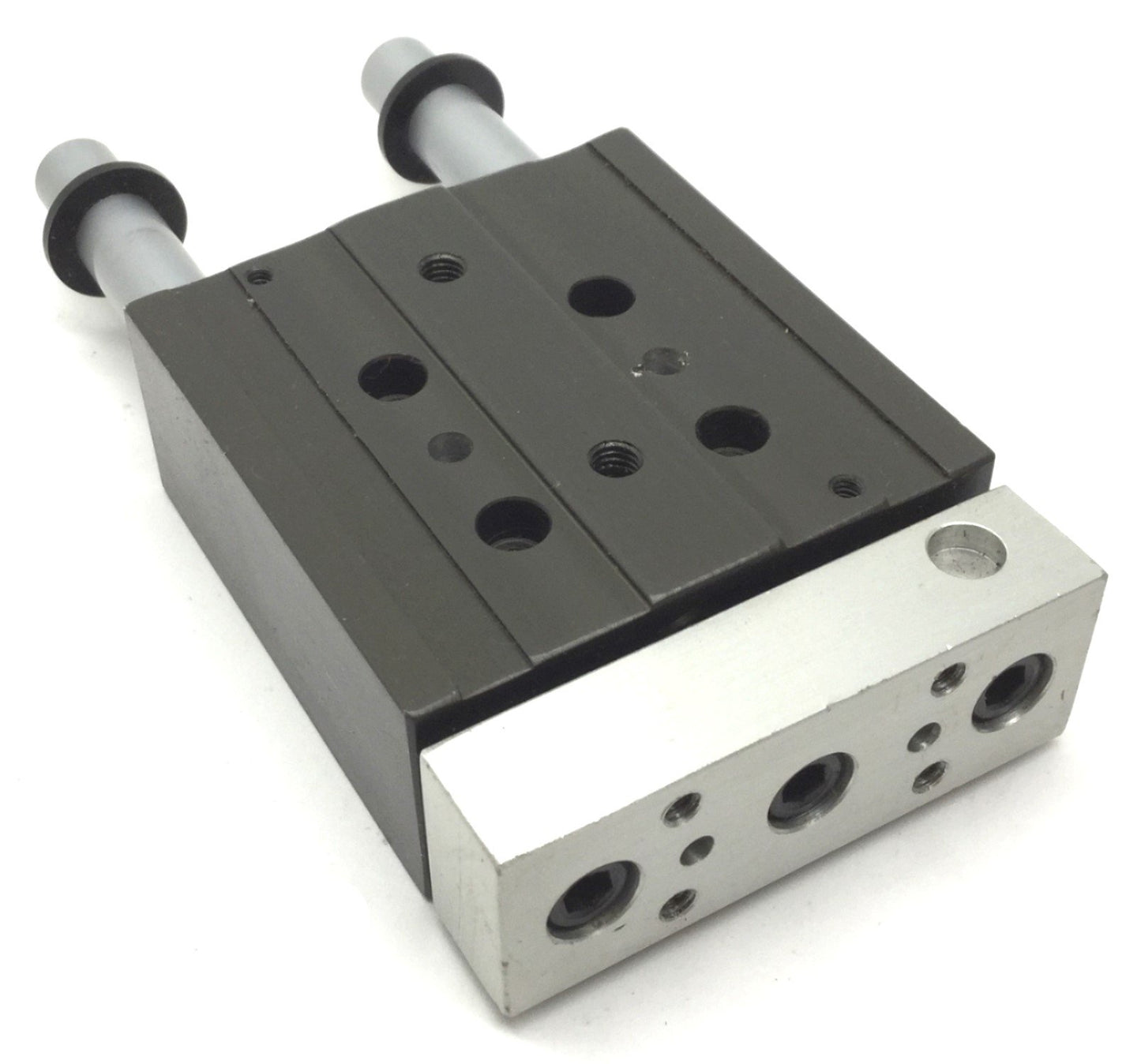 Used PHD SA033X1-J1-Q6-R1 Pneumatic Guided Cylinder, Stroke: 1", Ports: 10-32