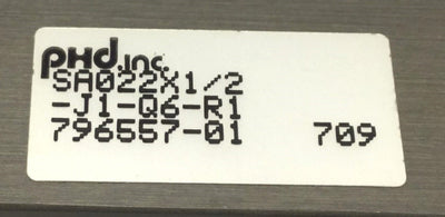 New – Open box PHD SA022X1/2-J1-Q6-R1 Pneumatic Cylinder, Travel: 1/2", Ports: 10-32