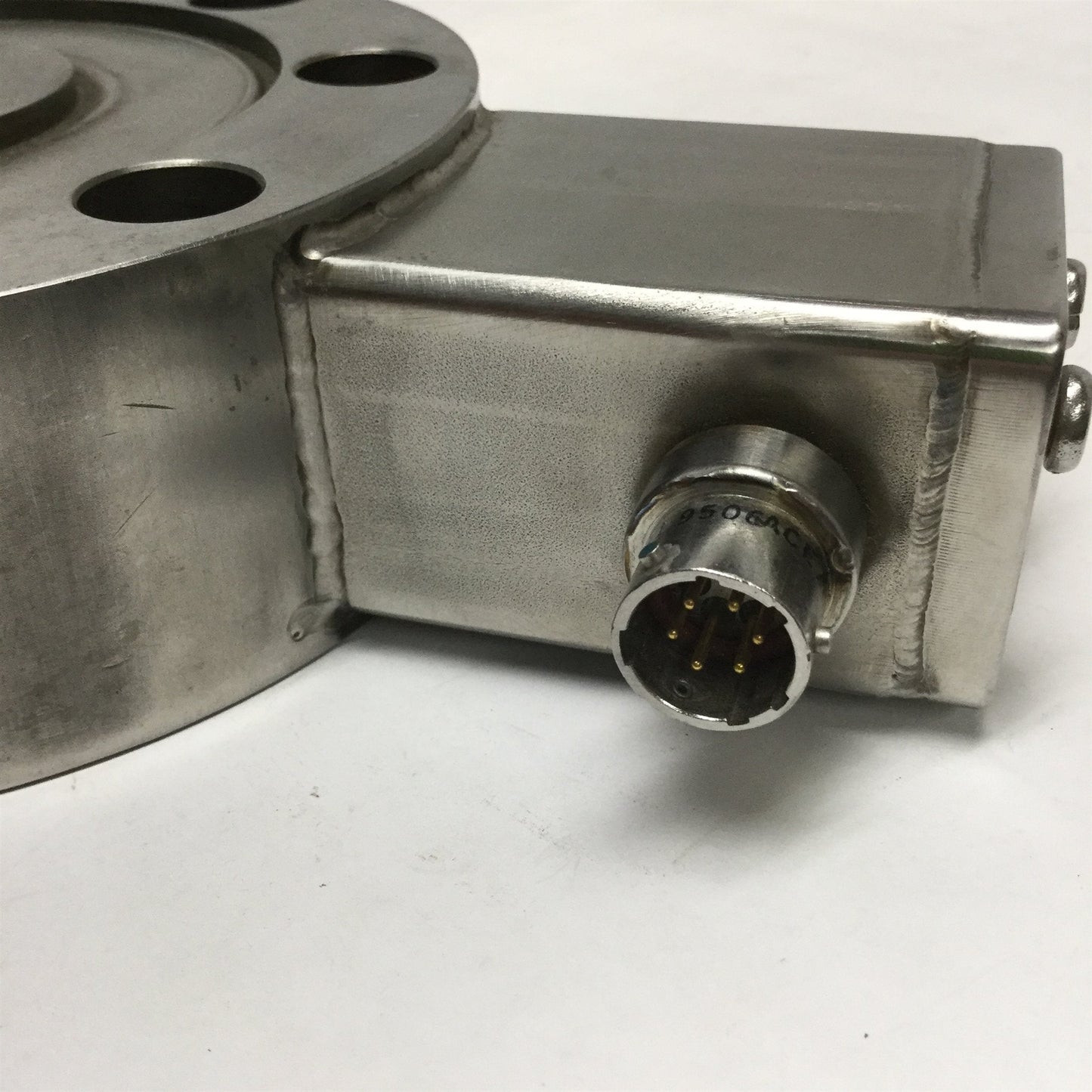 Used Sensotec Model 41 Amplified Transducer SS Pancake Load Cell 7500lb, 0-5VDC