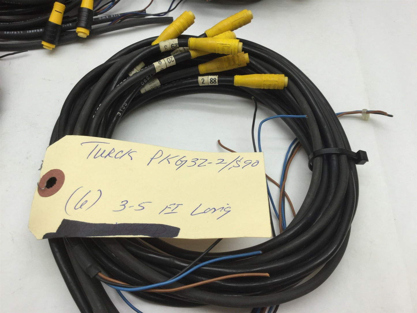 Used Lot of 41 Turck PKG 3Z-2/S90 Cables, 3-Pin Picofast M8 3 Wire, Varied Lengths