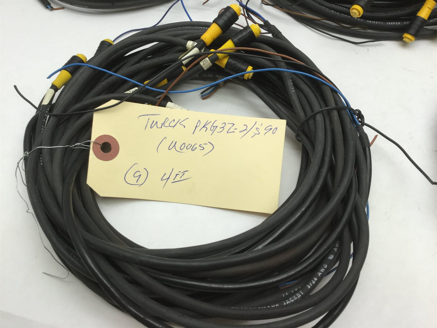 Used Lot of 41 Turck PKG 3Z-2/S90 Cables, 3-Pin Picofast M8 3 Wire, Varied Lengths