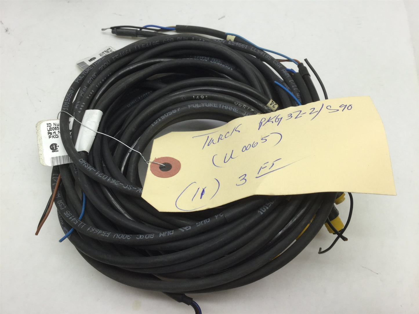 Used Lot of 41 Turck PKG 3Z-2/S90 Cables, 3-Pin Picofast M8 3 Wire, Varied Lengths