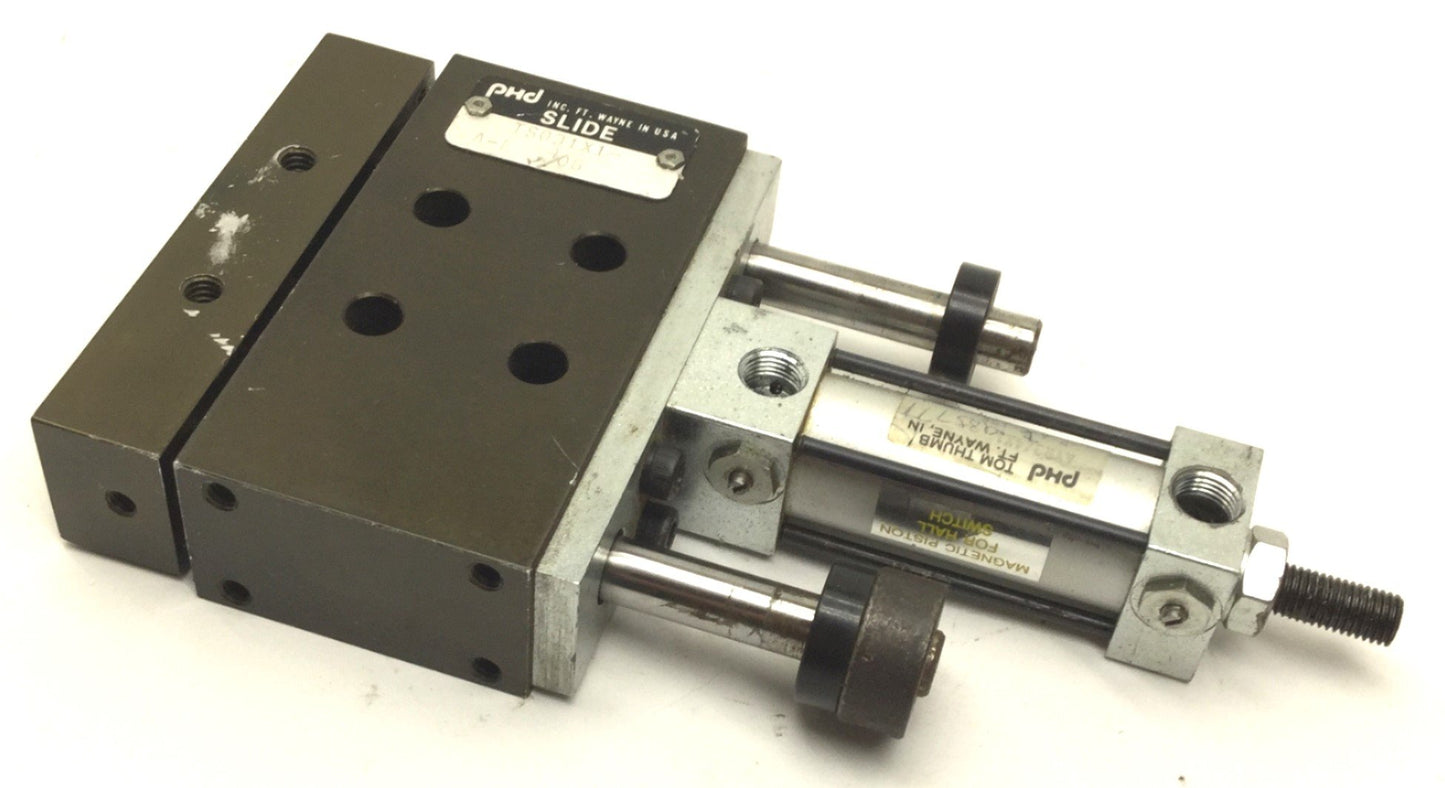 Used PHD TS031X1-A-E Pneumatic Slide Cylinder, 1" Stroke, Bore: 1/2" (12mm)
