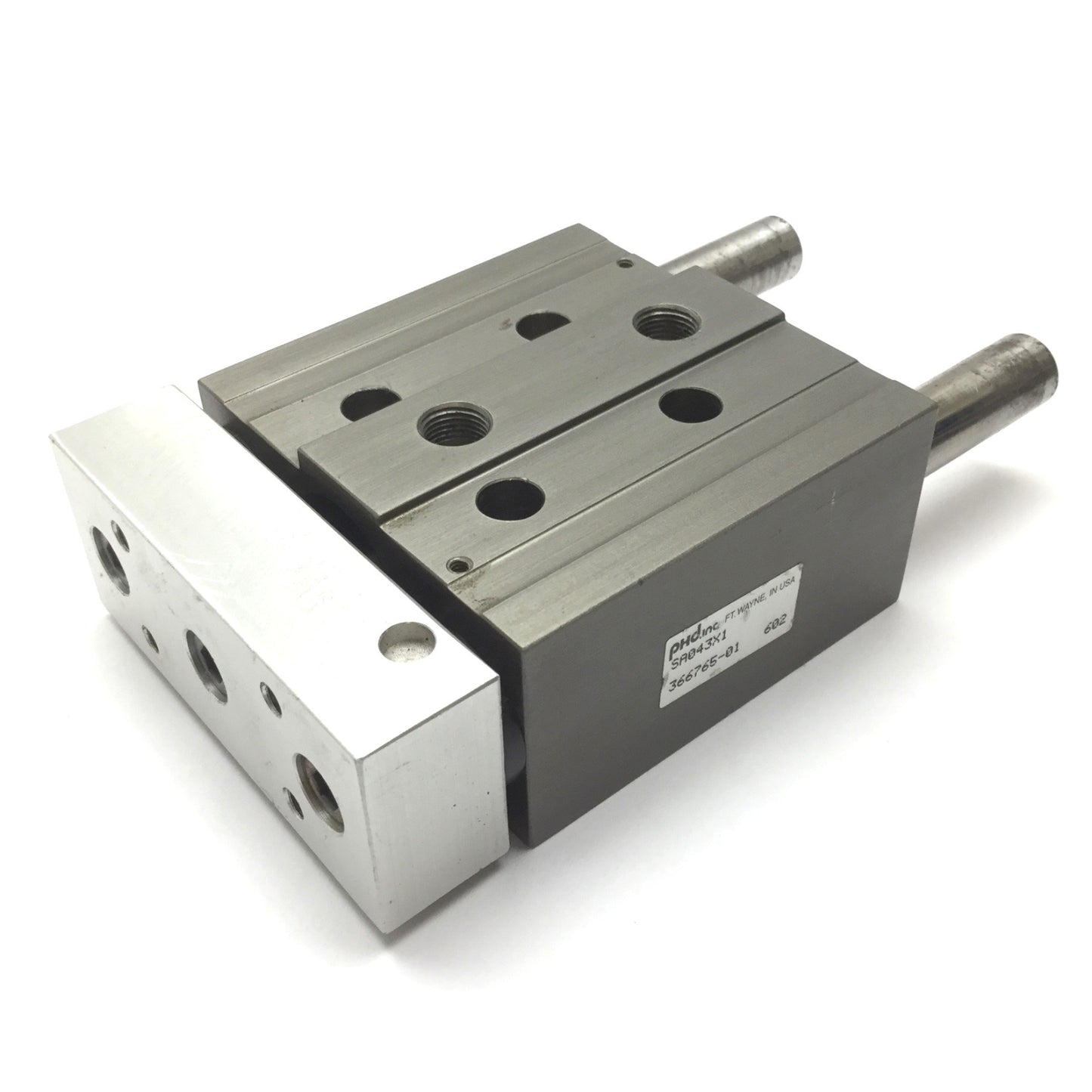 Used Phd SA043X1 Pneumatic Slide Cylinder, Stroke 1", Bore 0.75", Ports 1/8" NPT