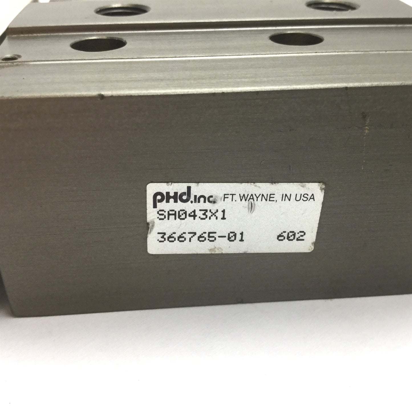 Used Phd SA043X1 Pneumatic Slide Cylinder, Stroke 1", Bore 0.75", Ports 1/8" NPT