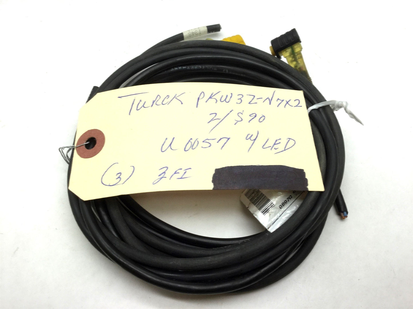 Used 19 Turck PKW 3Z-N7X2-2/S90 Cordset, Picofast Right, 3-Pin NPN LED Length Varies
