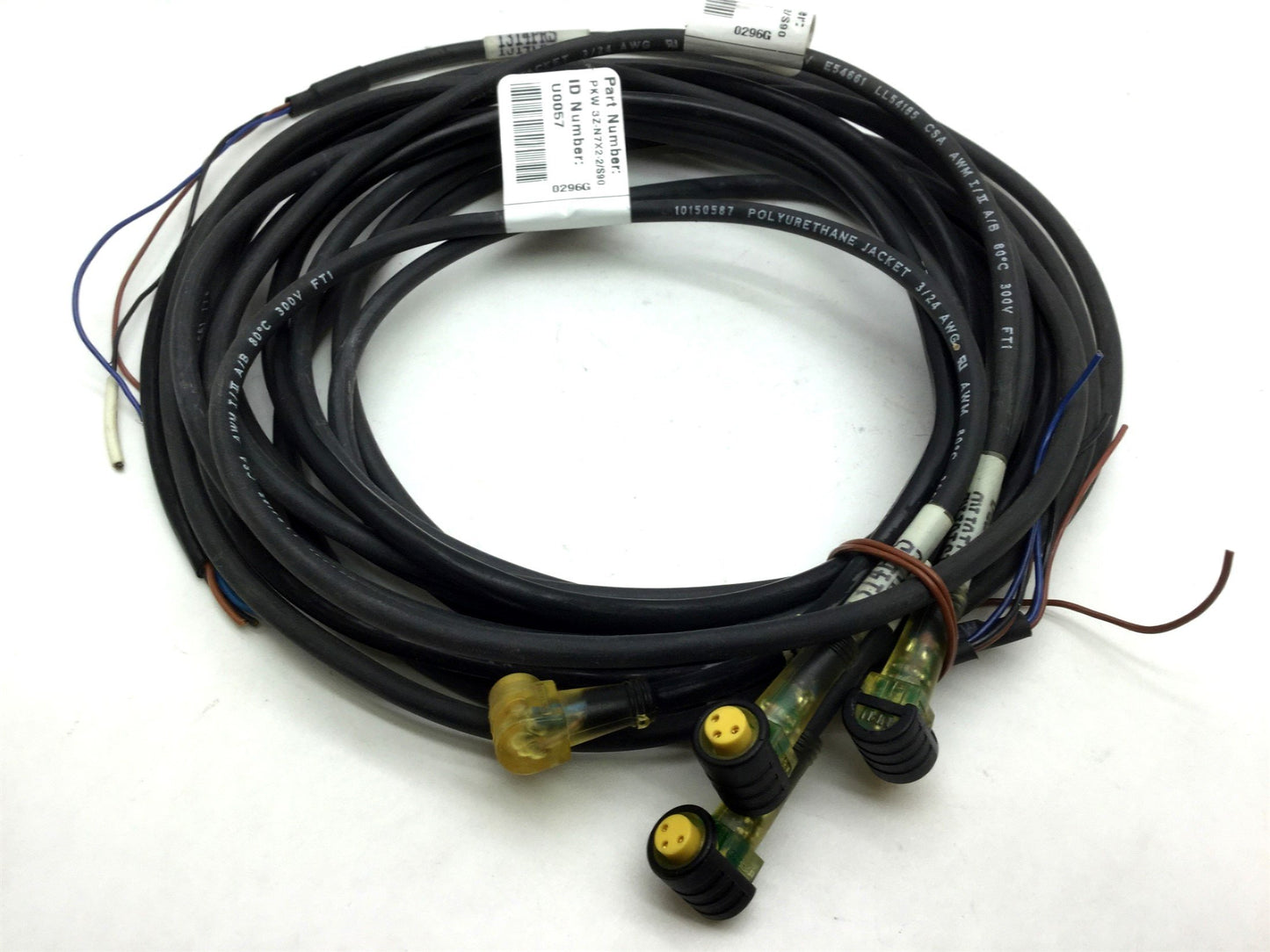 Used 19 Turck PKW 3Z-N7X2-2/S90 Cordset, Picofast Right, 3-Pin NPN LED Length Varies