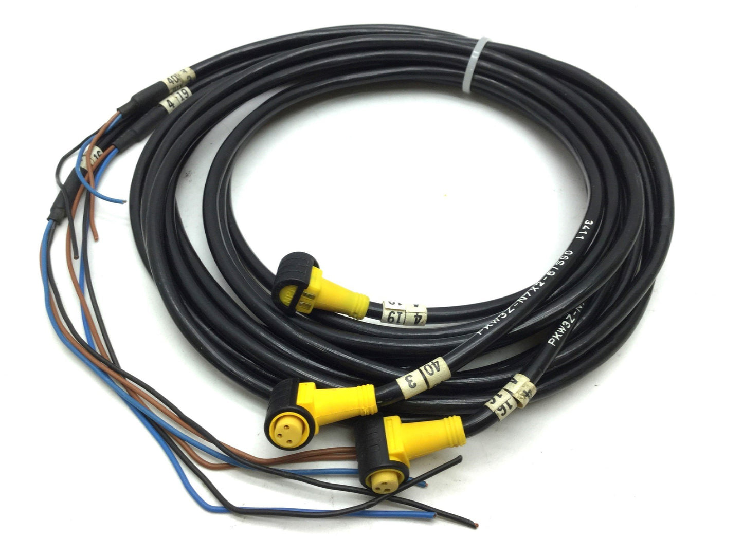 Used 19 Turck PKW 3Z-N7X2-2/S90 Cordset, Picofast Right, 3-Pin NPN LED Length Varies