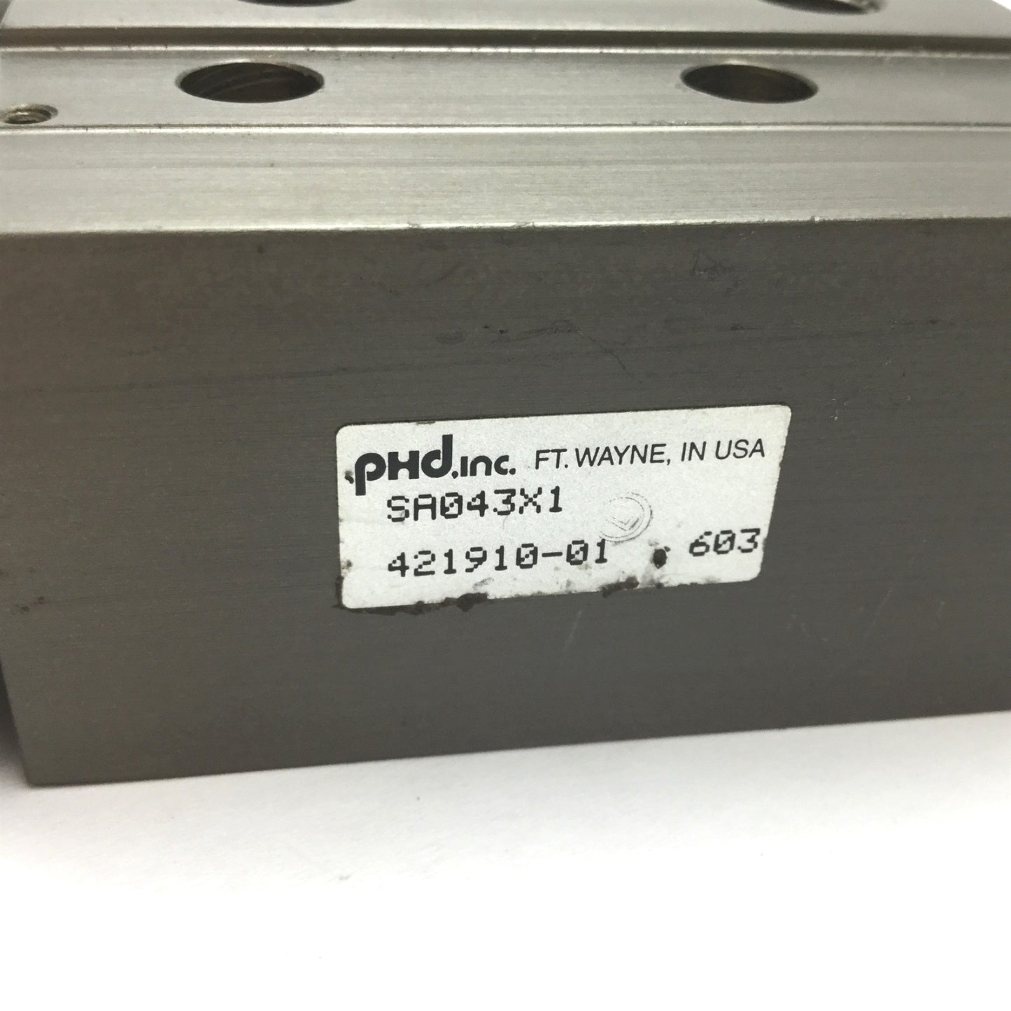 Used Phd SA043X1 Pneumatic Slide Cylinder, Bore 0.75", Stroke 1", Ports 1/8" NPT