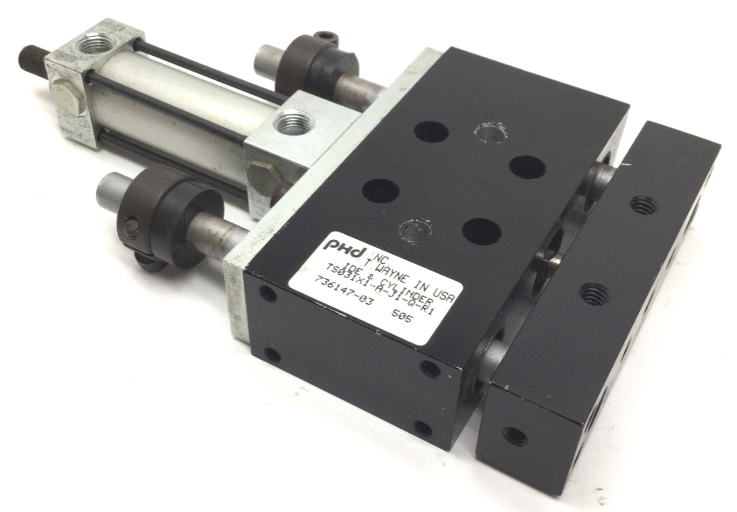 Used PHD TS031X1-A-J1-Q-R1 Pneumatic Slide Cylinder, 1" Stroke, Bore: 3/4"