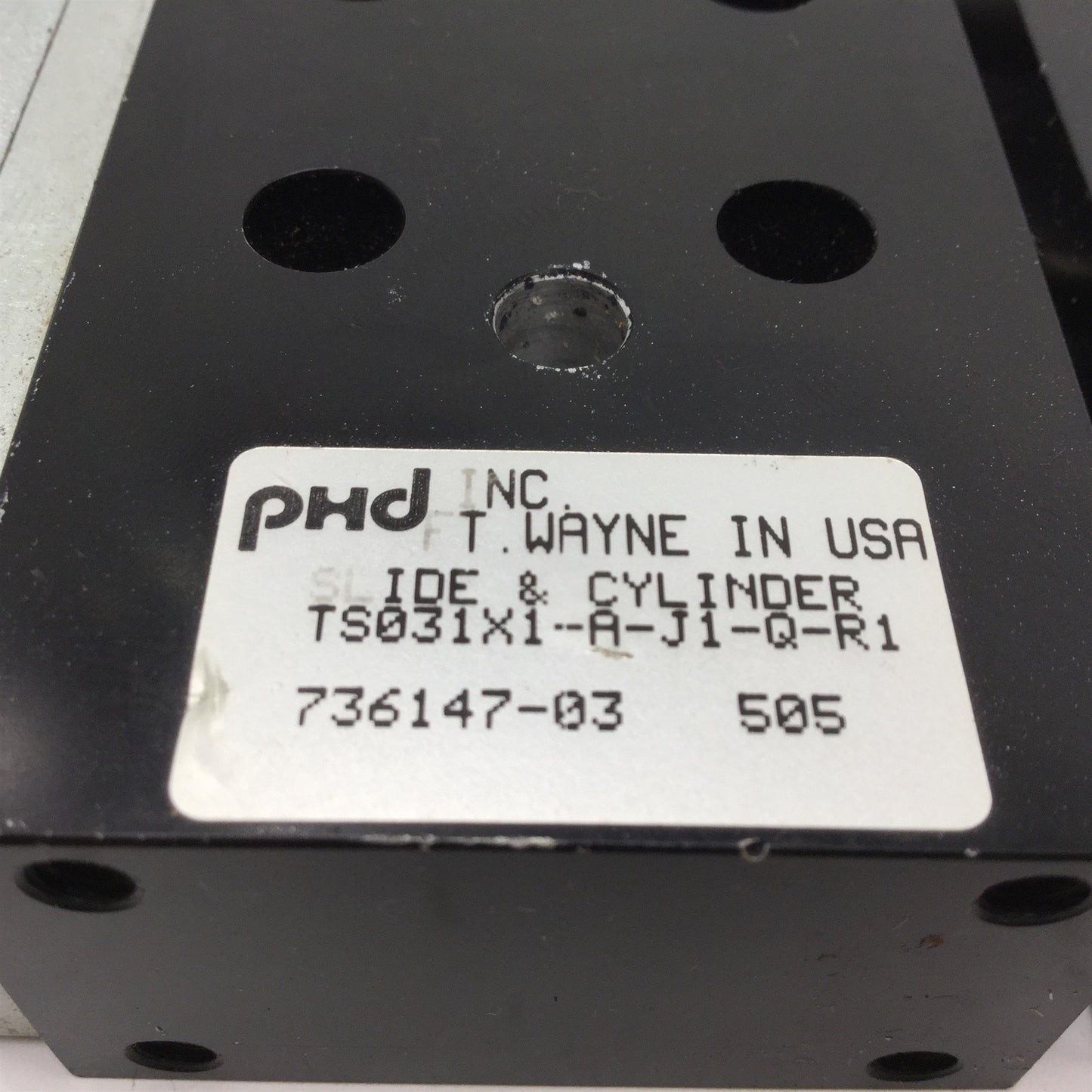 Used PHD TS031X1-A-J1-Q-R1 Pneumatic Slide Cylinder, 1" Stroke, Bore: 3/4"
