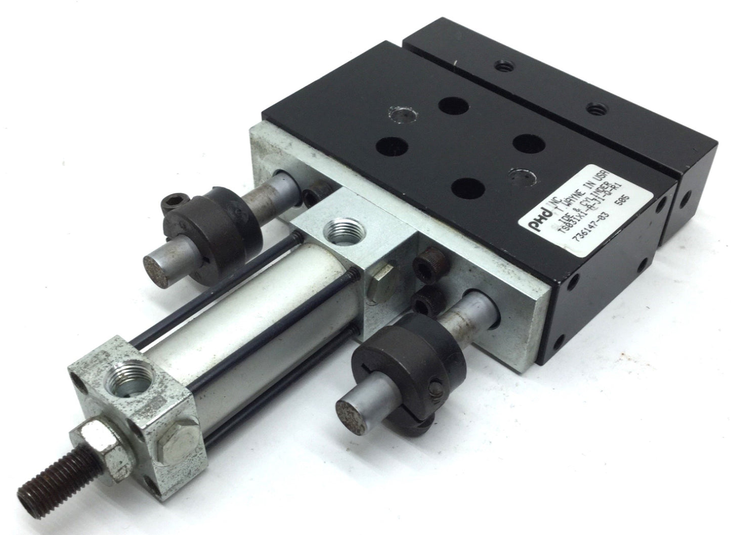 Used PHD TS031X1-A-J1-Q-R1 Pneumatic Slide Cylinder, 1" Stroke, Bore: 3/4"
