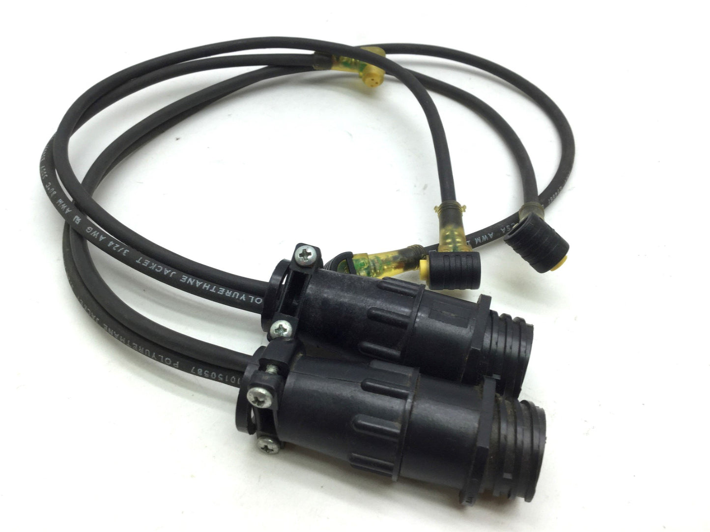 Used 4 Turck PKW 3Z-N7X2-2/S90 Cordset, Picofast Right, 3-Pin NPN LED, 3/4-20 UNEF-2A