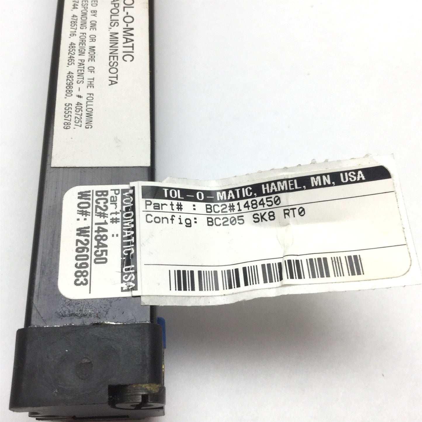 Used Tolomatic BC2#148450 Pneumatic Band Cylinder, Bore: 0.5", Stroke: 8", 10-32