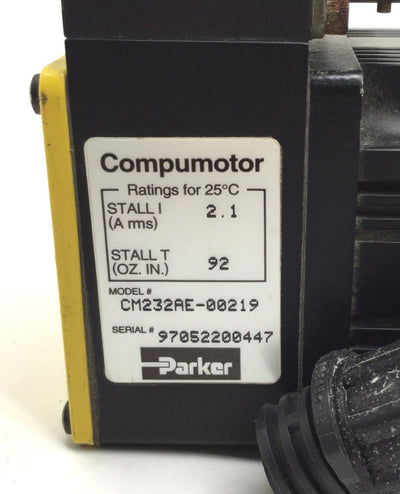 Used Parker CM232AE-00219 Motor, Linear Actuator & RSF Elektronik MSA001-7 Encoder