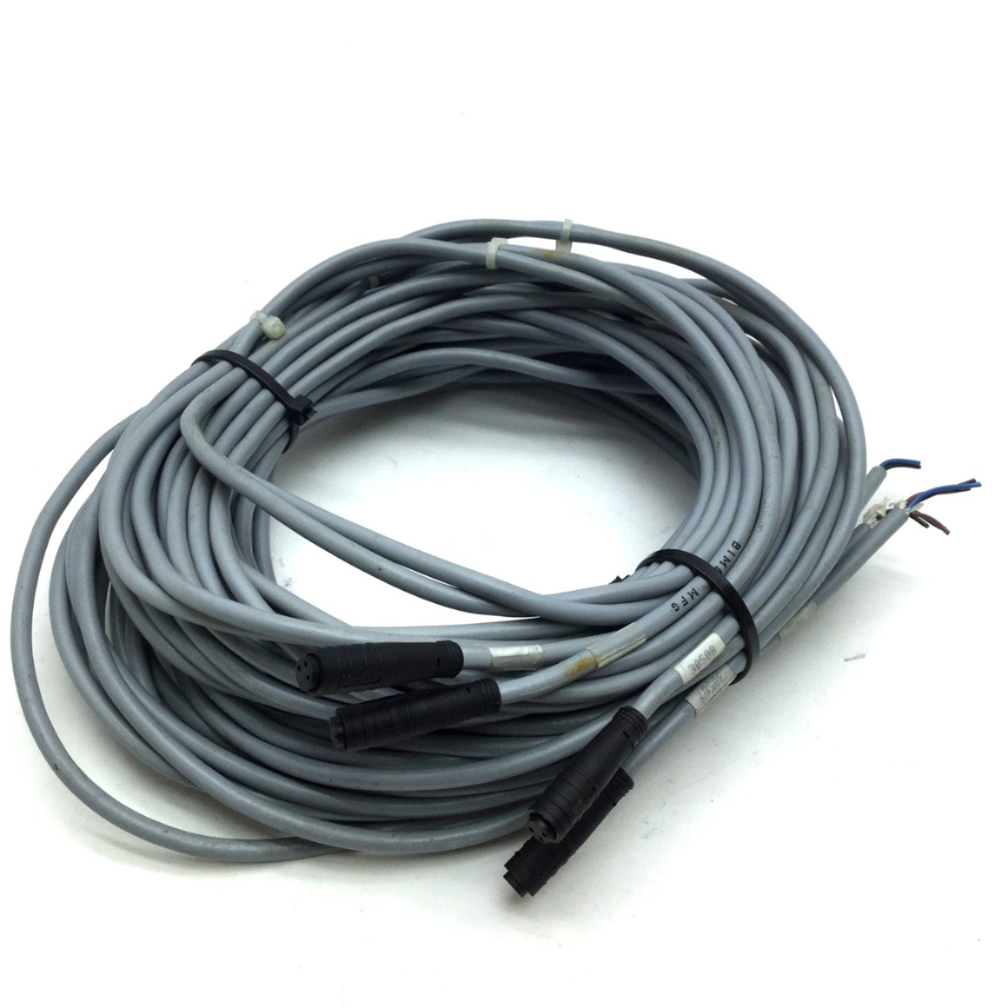 Used Lot of 4 BIMBA MFG Quick Disconnect Cable, 3-Pin M6, Length: 15'