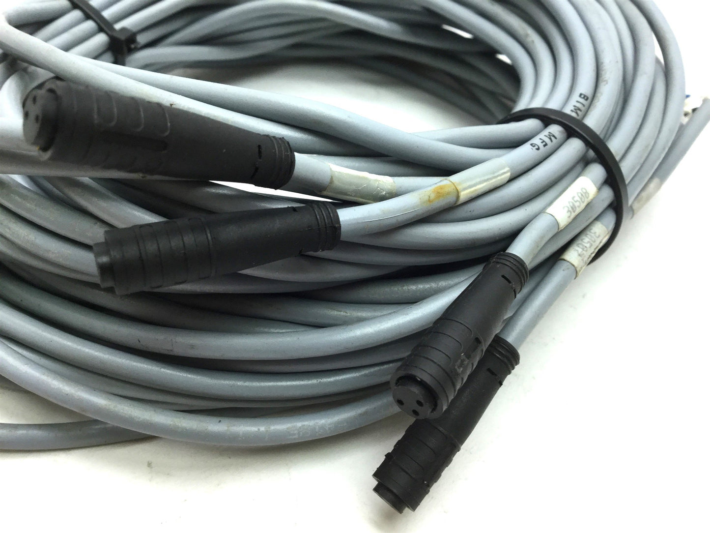 Used Lot of 4 BIMBA MFG Quick Disconnect Cable, 3-Pin M6, Length: 15'
