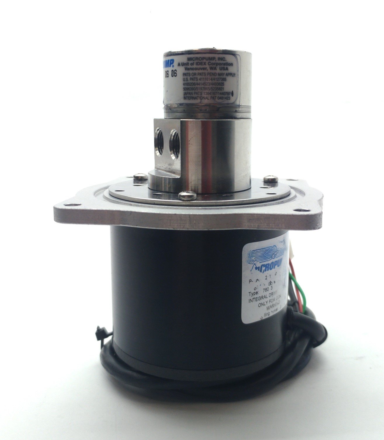 Used Micropump GJSN21 .J Pump & DC Motor 500-5500RPM 600-1760mL/min 1/8"NPT 24VDC