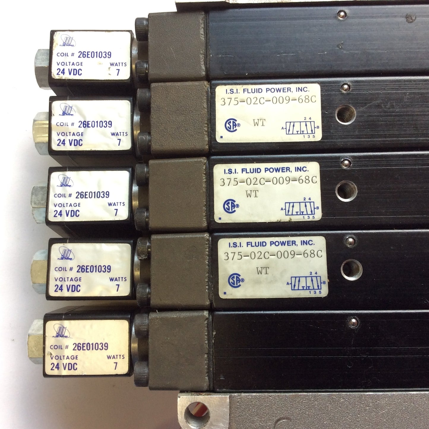 Used ISI Fluid Power 375-02C-009-68C WT Pneumatic Valve 2-Position Coil Voltage 24VDC