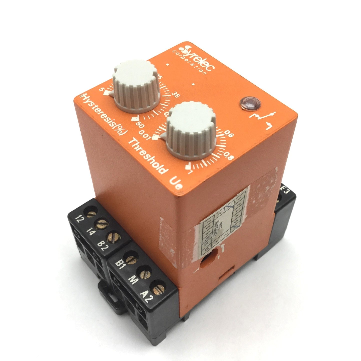 Used Syrelec DIR.T Current Control Relay, Input: 110VAC, Output: SPDT 10A