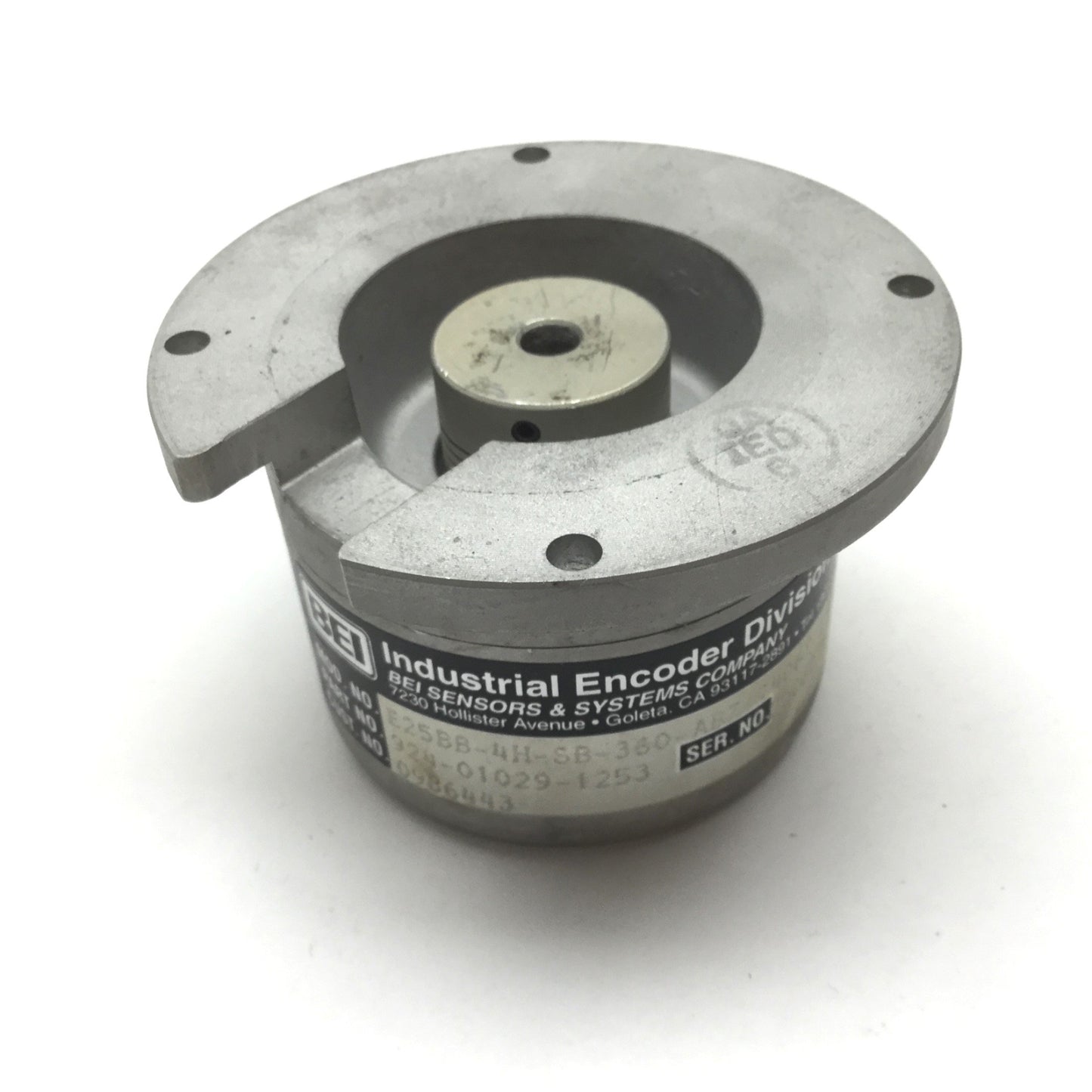 Used BEI E25BB-4H-SB-360-ABZ-7406R-LED-SC72 Incremental Optical Encoder, 360cycle/rev
