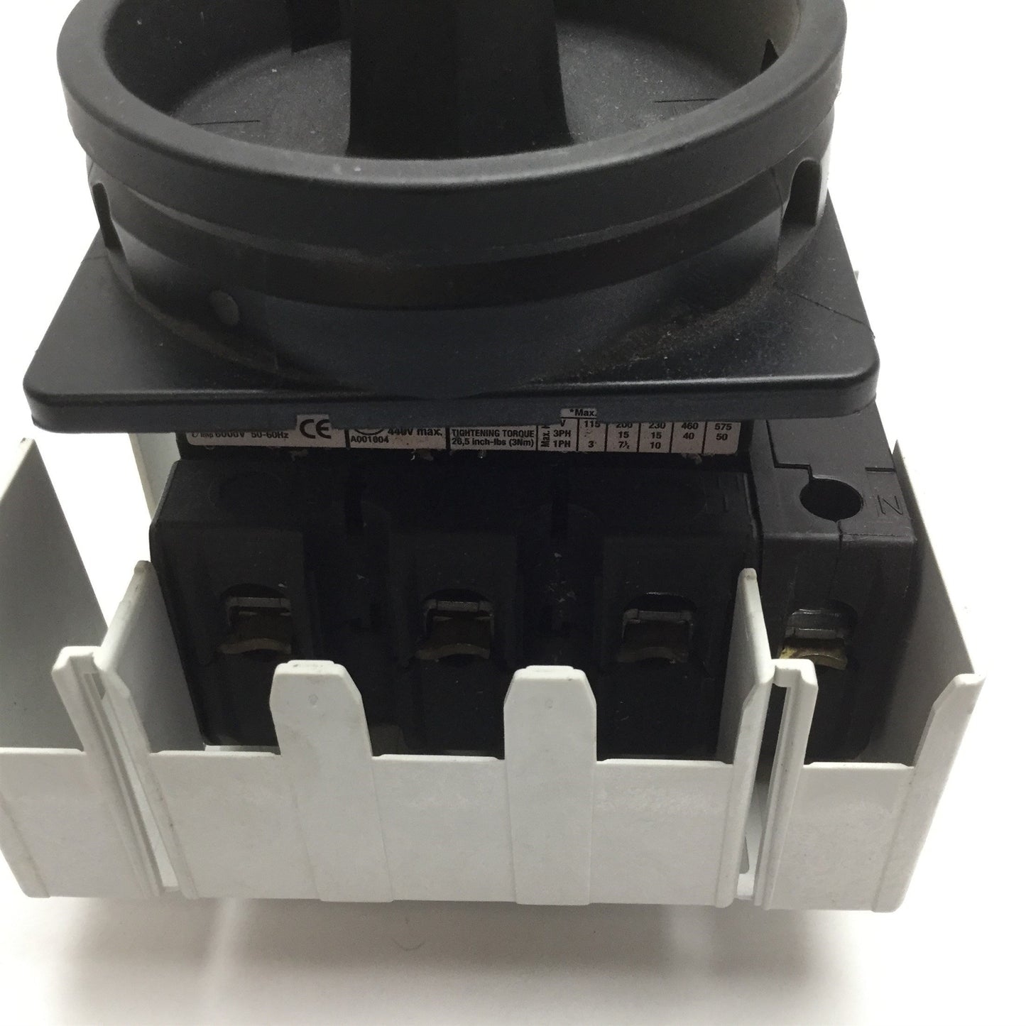 Used Moeller P3-63 Disconnect Switch, 3-Pole W/ Auxiliary Contact, Rating: 63A 690VAC