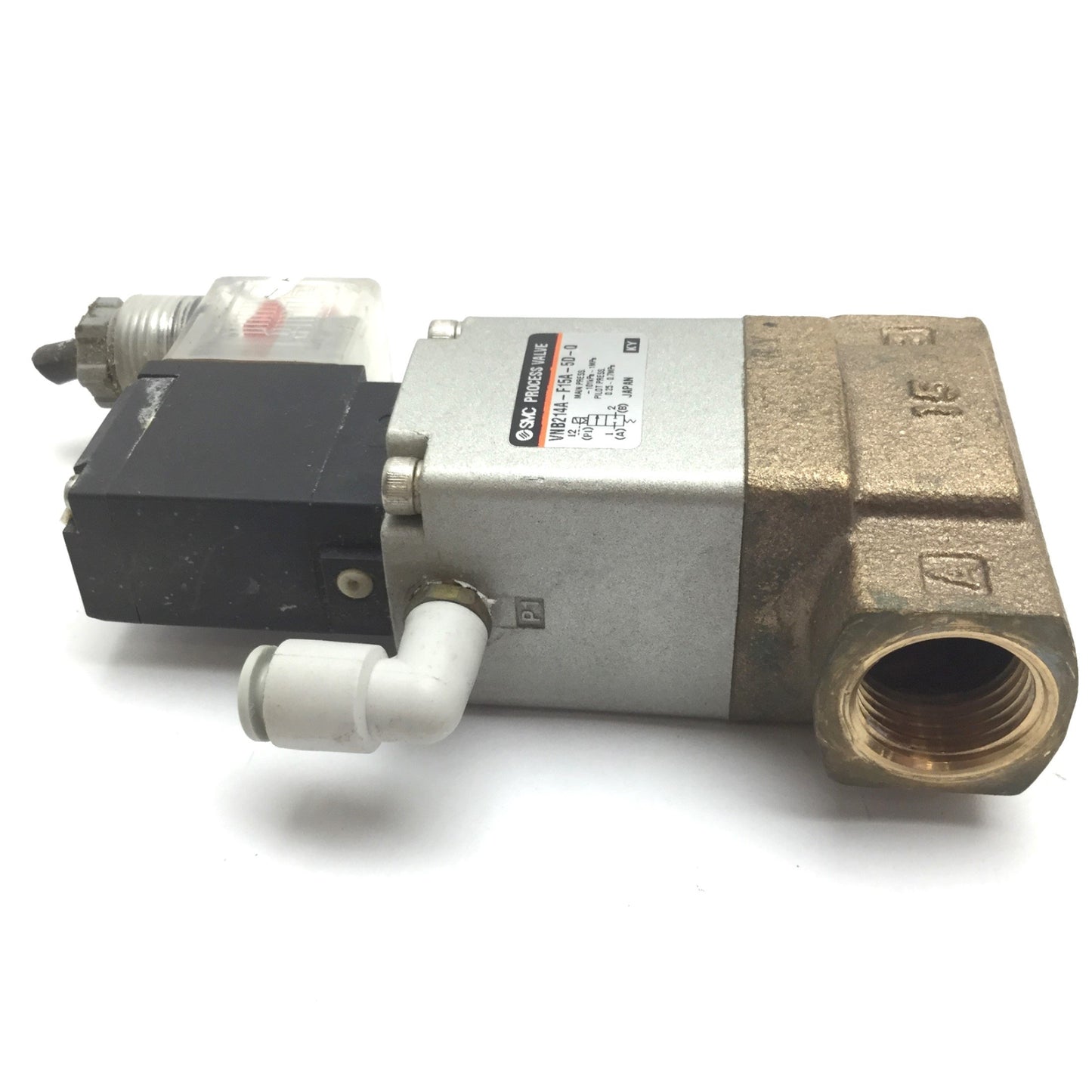 Used SMC VNB214A-F15A-5D-Q Process Valve, 2-Position 2-Port, Voltage: 24VDC, G1/2