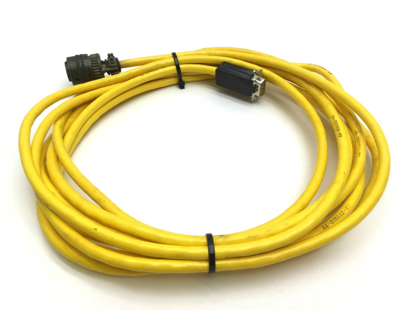 Used Parker 71-015886 Motor Feedback Cable, MS Round 18-Pin to DB9, 19' Long