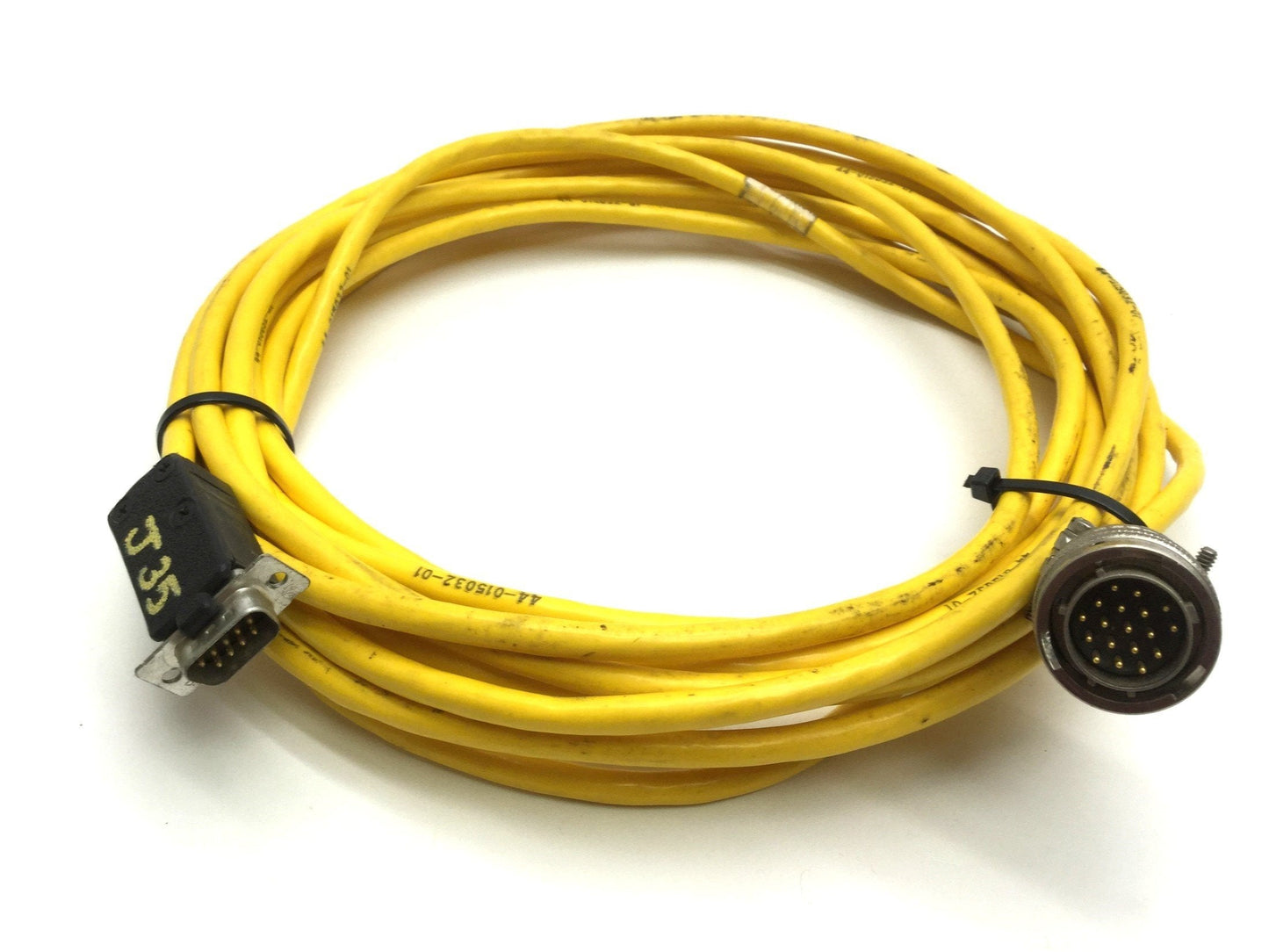 Used Parker 71-015886-25 Motor Feedback Cable, MS Round 18-Pin to DB9, 25' Long
