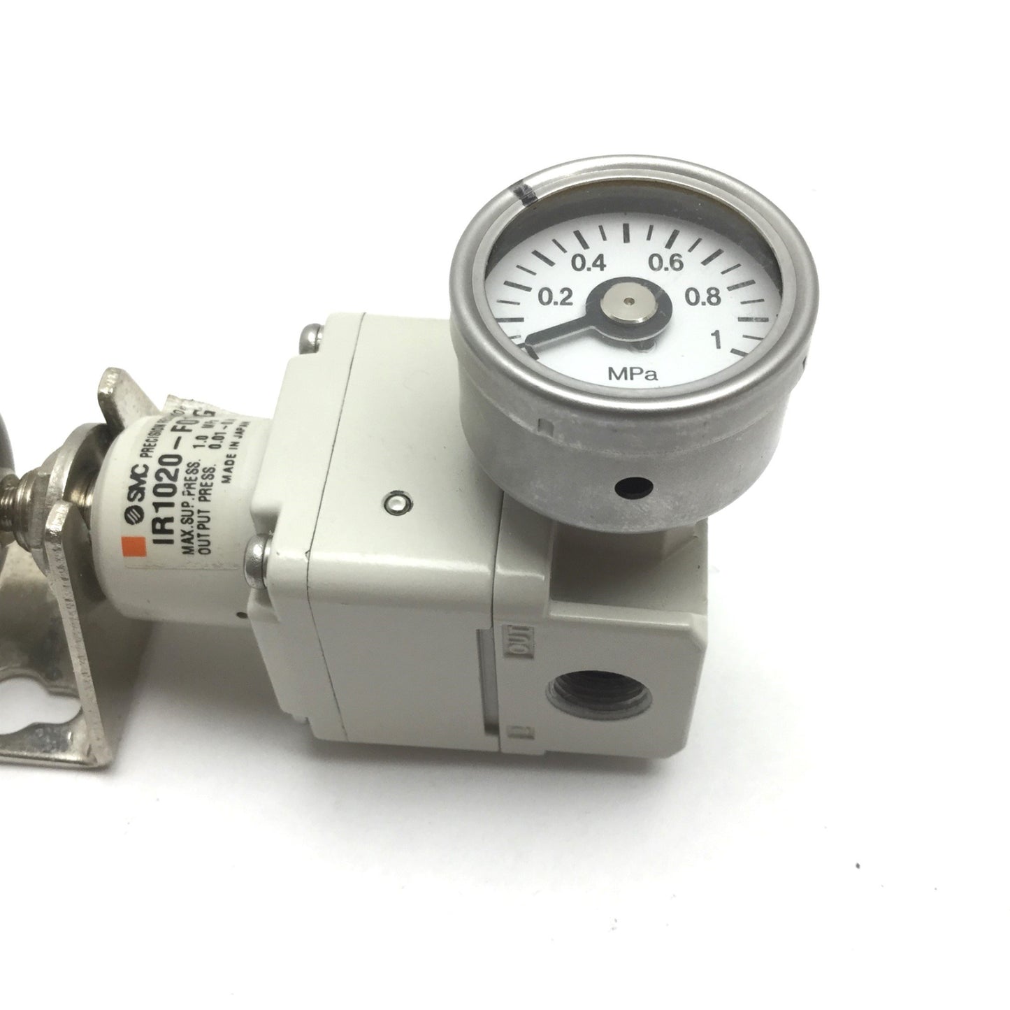 Used SMC IR1020-F01BG Precision Pneumatic Regulator, Supply: 1.0MPa, Set: 0.01-0.8MPa
