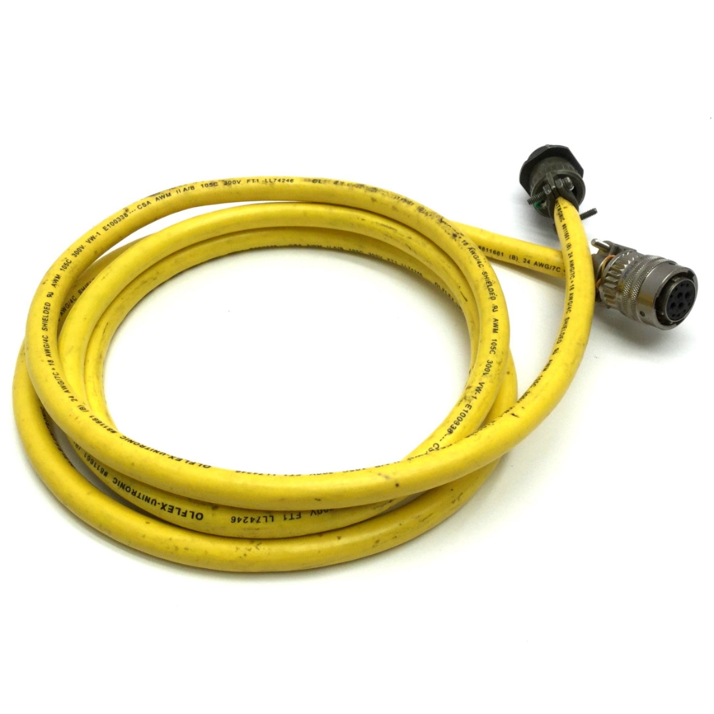 Used Parker 71-017677 Rev-C Cable, 12-Pin Connection to Flying Leads, 8' Long