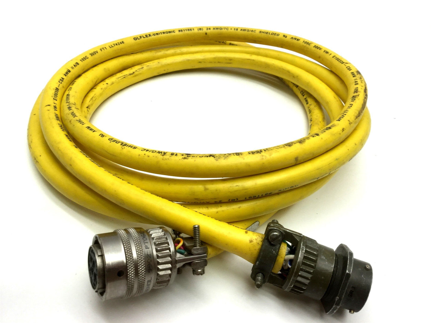 Used Parker 71-017677 Rev-C Cable, 12-Pin Connection to Flying Leads, 8' Long