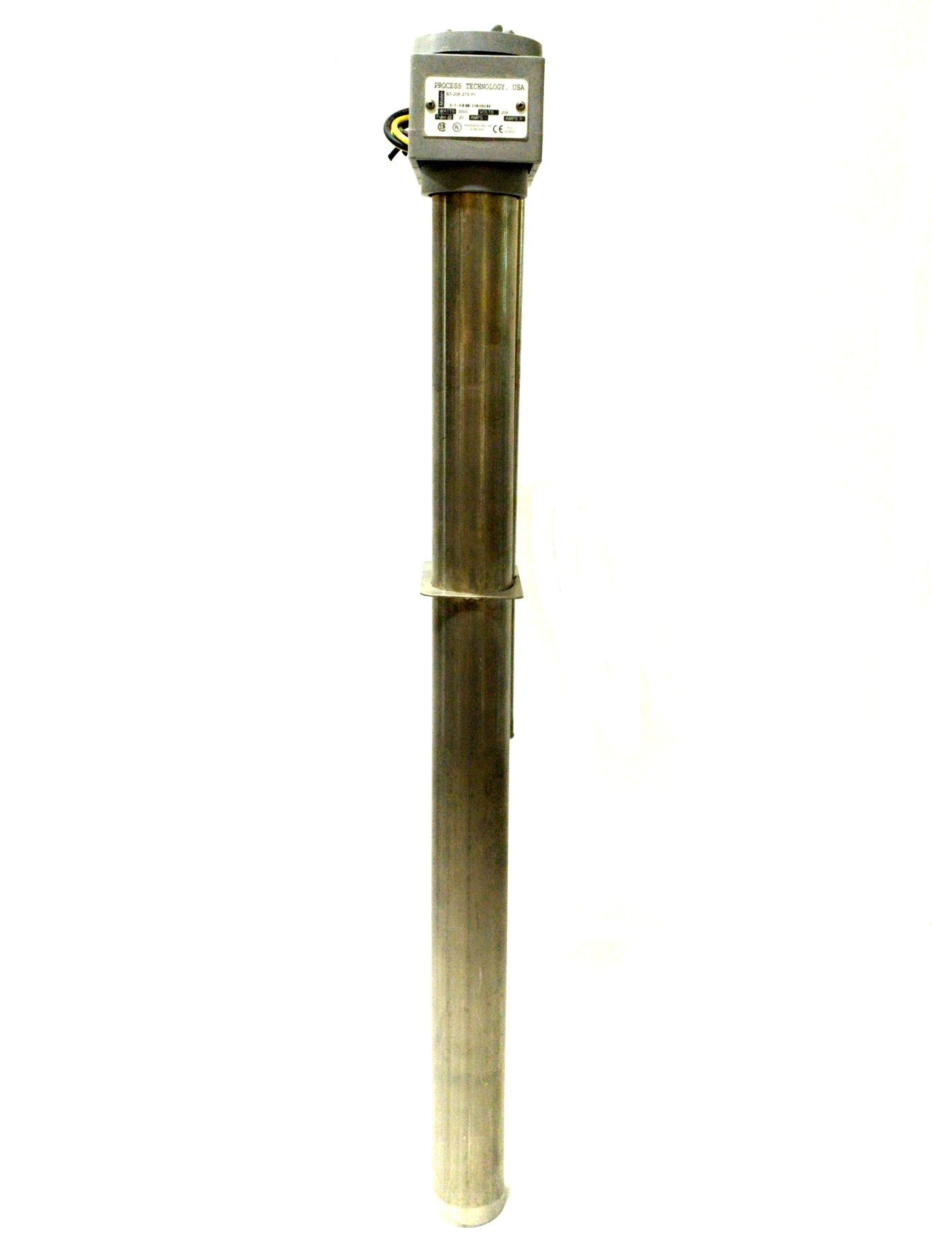 Used Process Technology S3-208-27X-PI SS Immersion Tank Heater 17¾ x Ø2" 3000W 208VAC