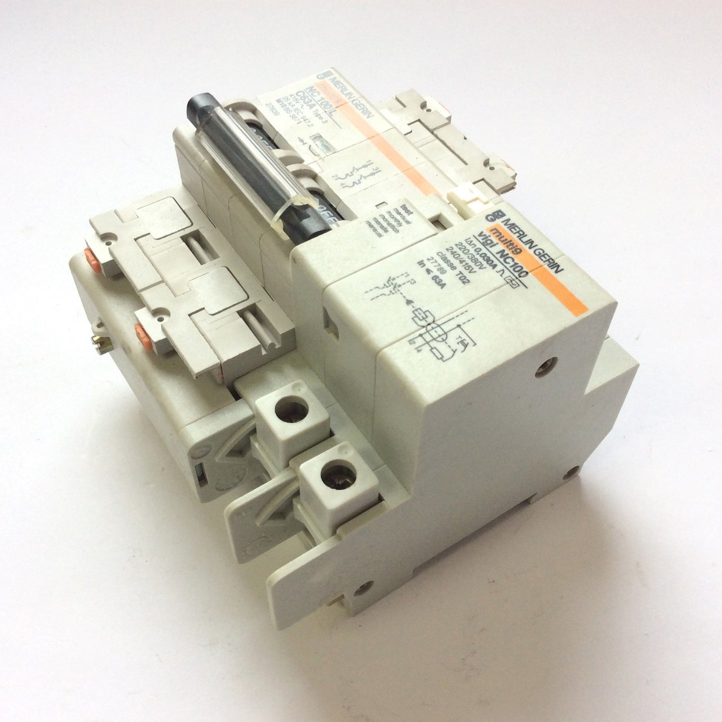 Used Merlin Gerin multi9 NC100L 27639 Circuit Breaker C63A 2P 63A, Vigi NC100 27789