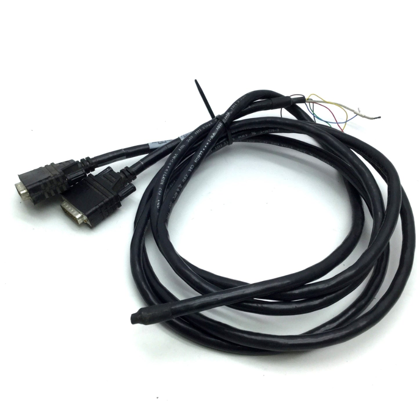 Used Lot of 2 Parker 71-017003 Rev C Servo Drive Cable, Flying Leads to 15-Pin, 4'