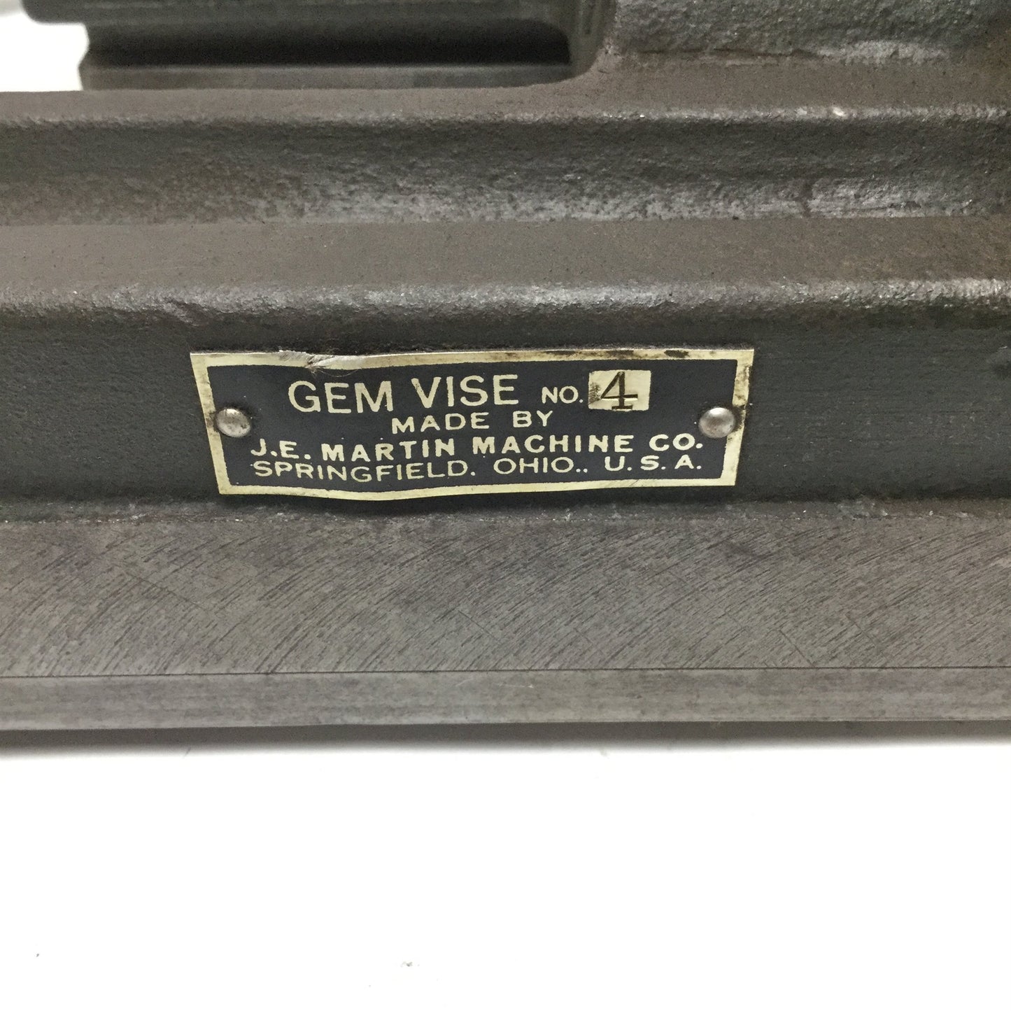 Used J.E. Martin Machine No. 4 GEM Vise Milling Drilling Machining Jaw Screw Rebuild