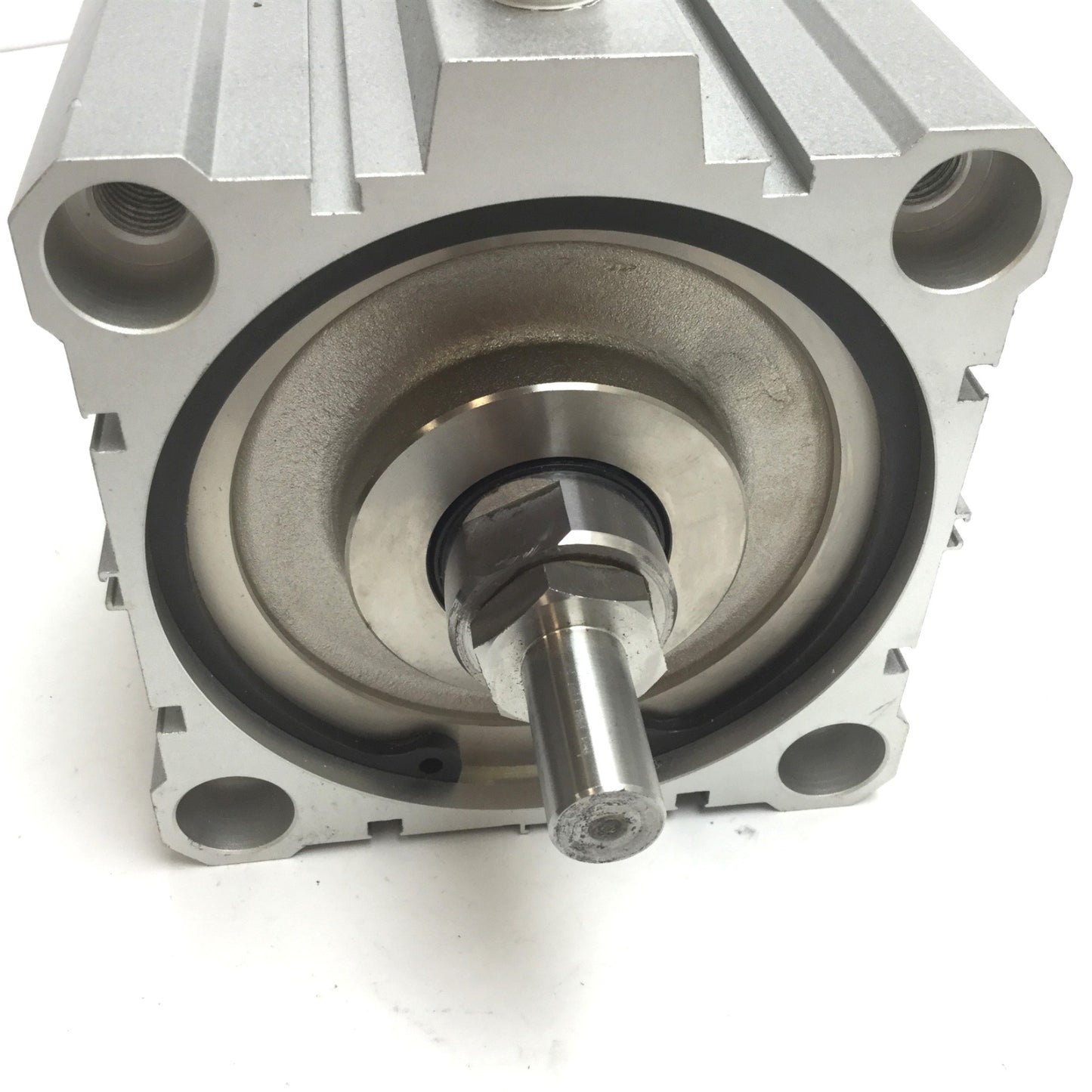 Used Pneumatic Cylinder, Bore: 5", Stroke: 1.25", Ports: 3/8" NPT W/ 10mm One-Touch