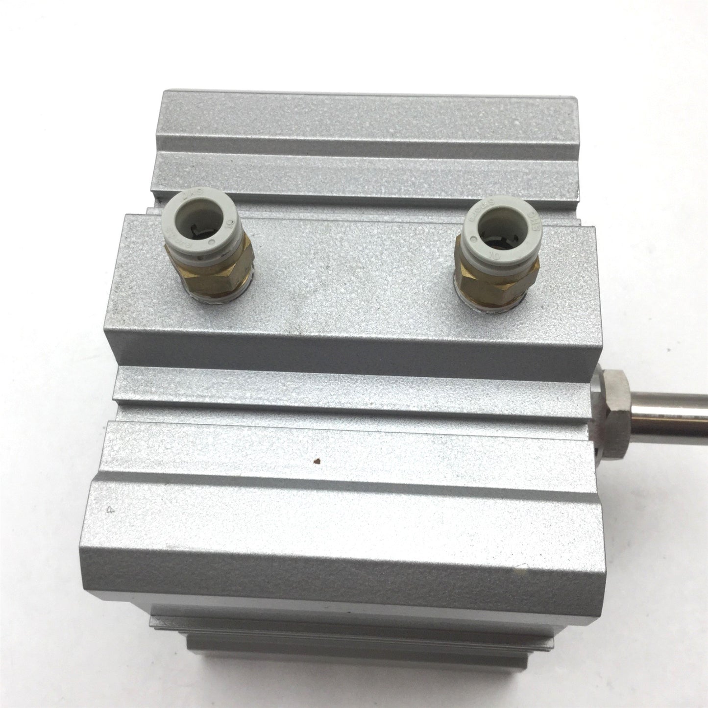Used Pneumatic Cylinder, Bore: 5", Stroke: 1.25", Ports: 3/8" NPT W/ 10mm One-Touch