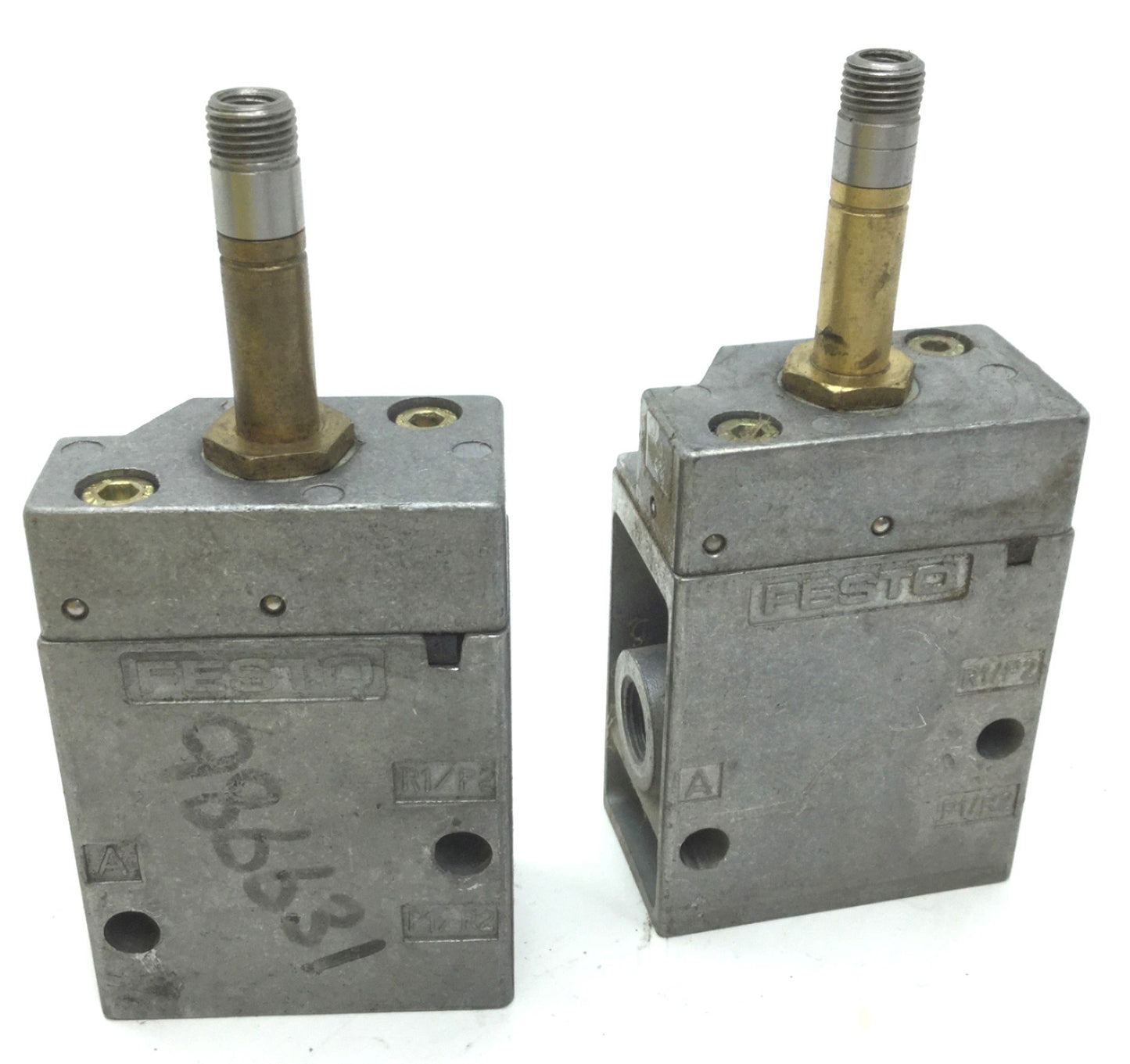 Used Lot of 2 Festo MFH-3-1/8 Solenoid Valve 2-Position 3-Way, 1/8 Ports, 1.5-8 Bar